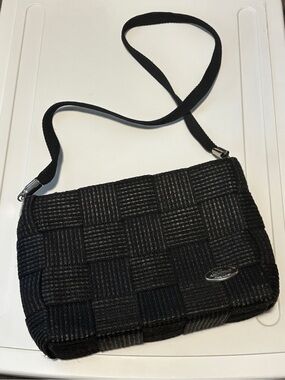 Alma - Black Woven Crossbody Bag - Unbranded